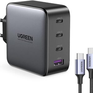 Carregador Ugreen USB-C 100W GaN + Cabo USB-C 2m