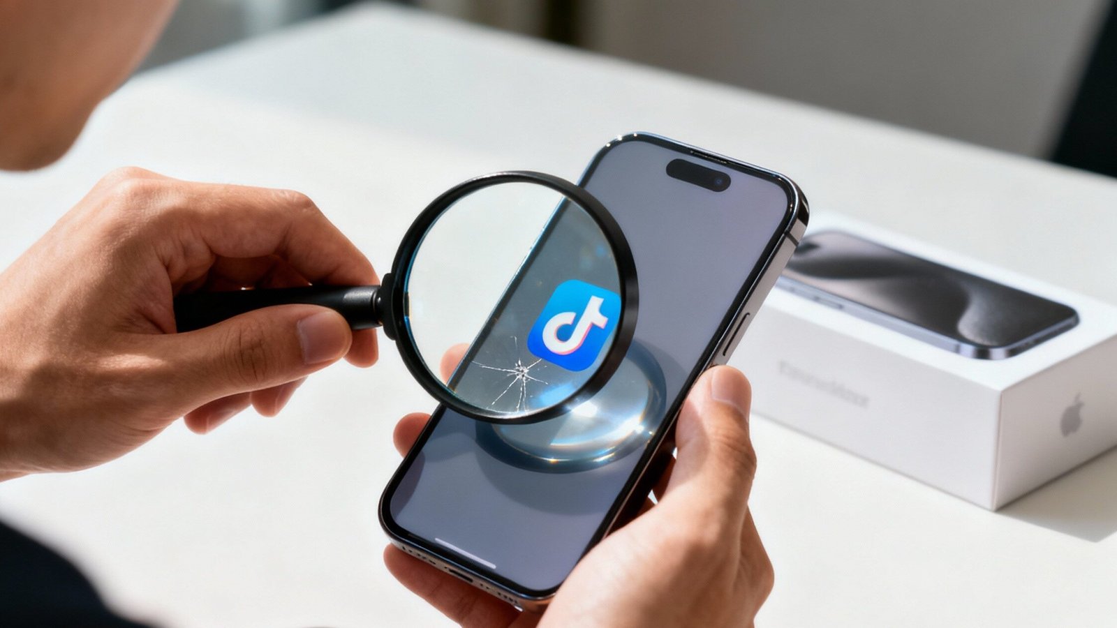 dreamina-2026-01-23-9877-Close-up-of-a-persons-hands-carefully-i-edited Como identificar iPhone e Samsung falso passo a passo