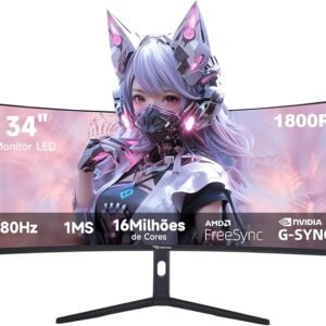 Monitor Gamer 34” Ultrawide Curvo QHD 180Hz – Nexara