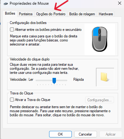 desativar precisão do ponteiro input lag